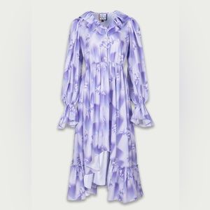 Mukzin “Tiger Sniffing Rose” Improved Cheongsam Midi Dress, size L